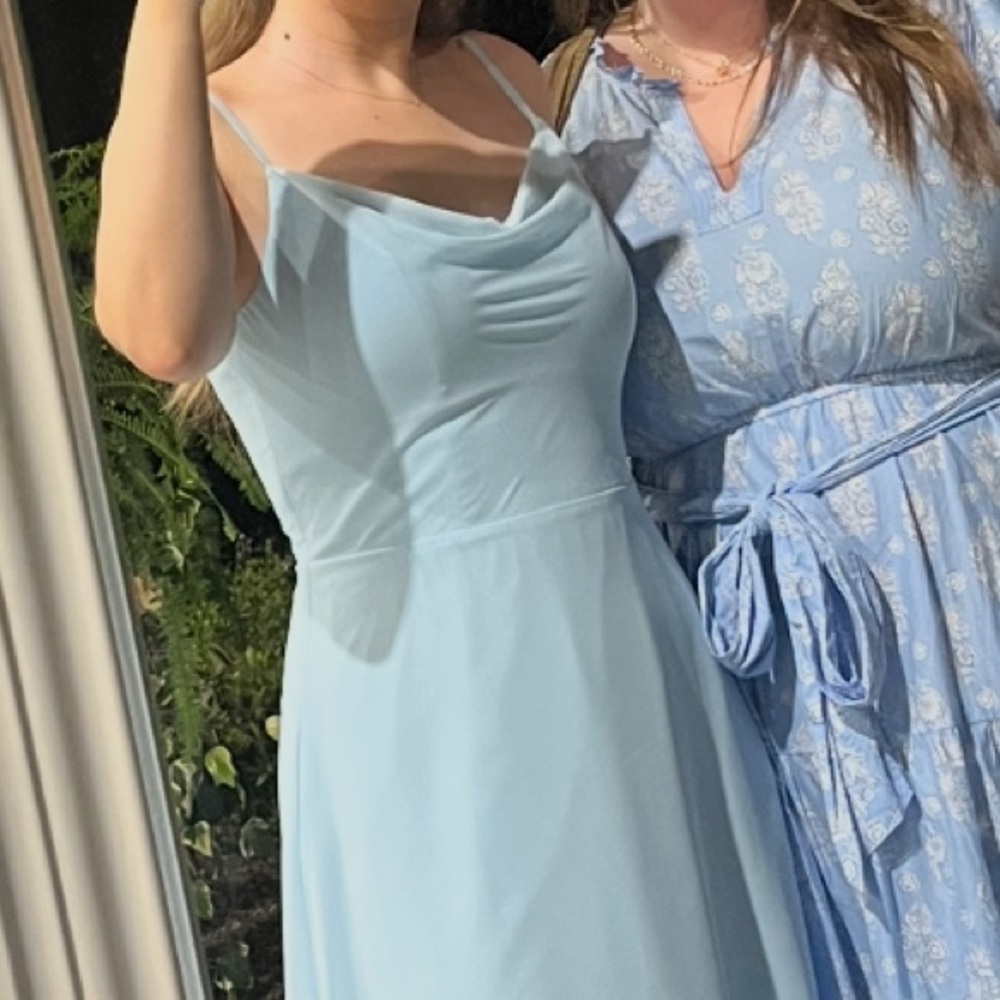 Light Blue Azazie Bridesmaid Dress